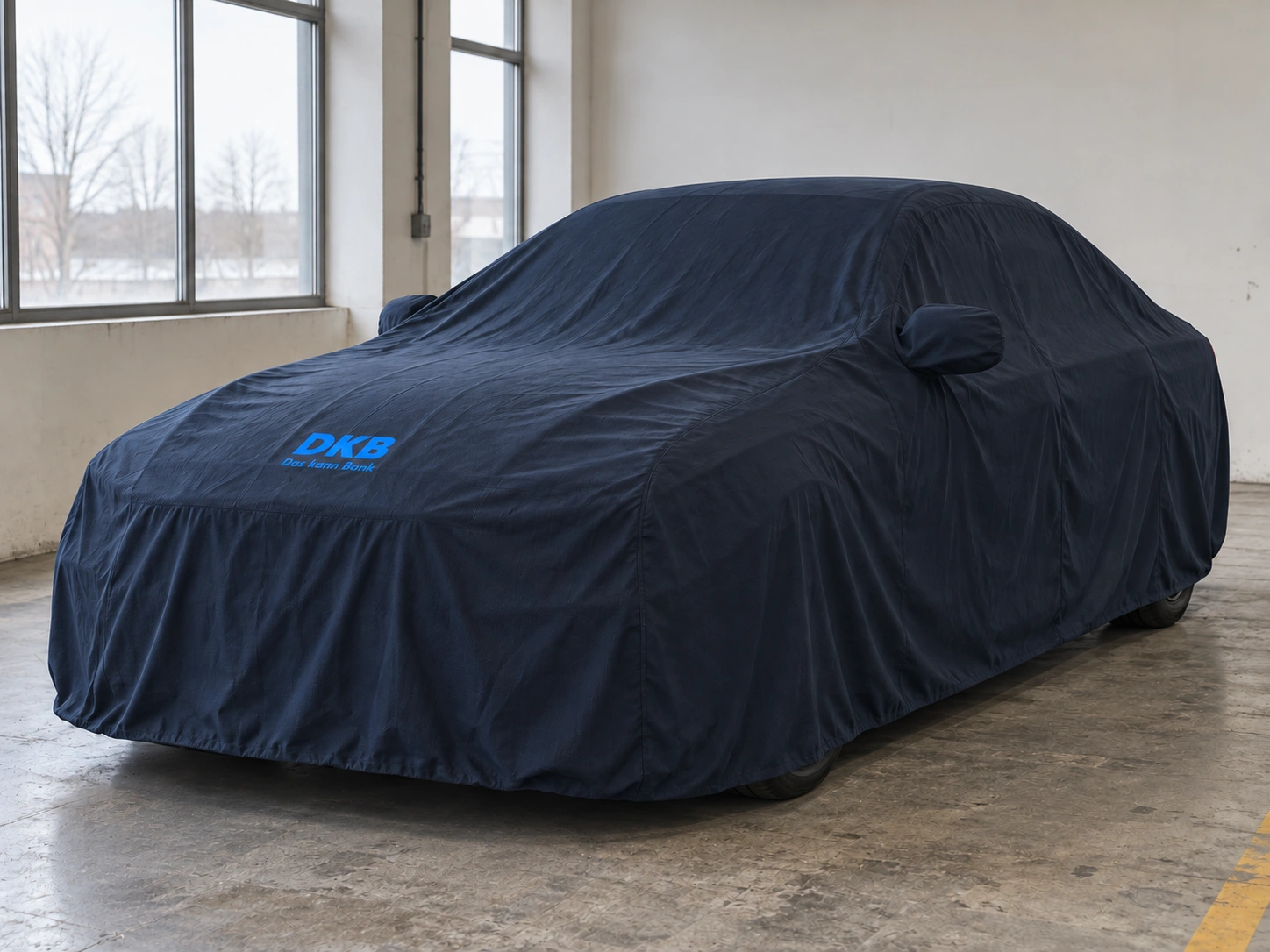 Vorschau: Limousine unter einem Seidentuch mit DKB-Logo